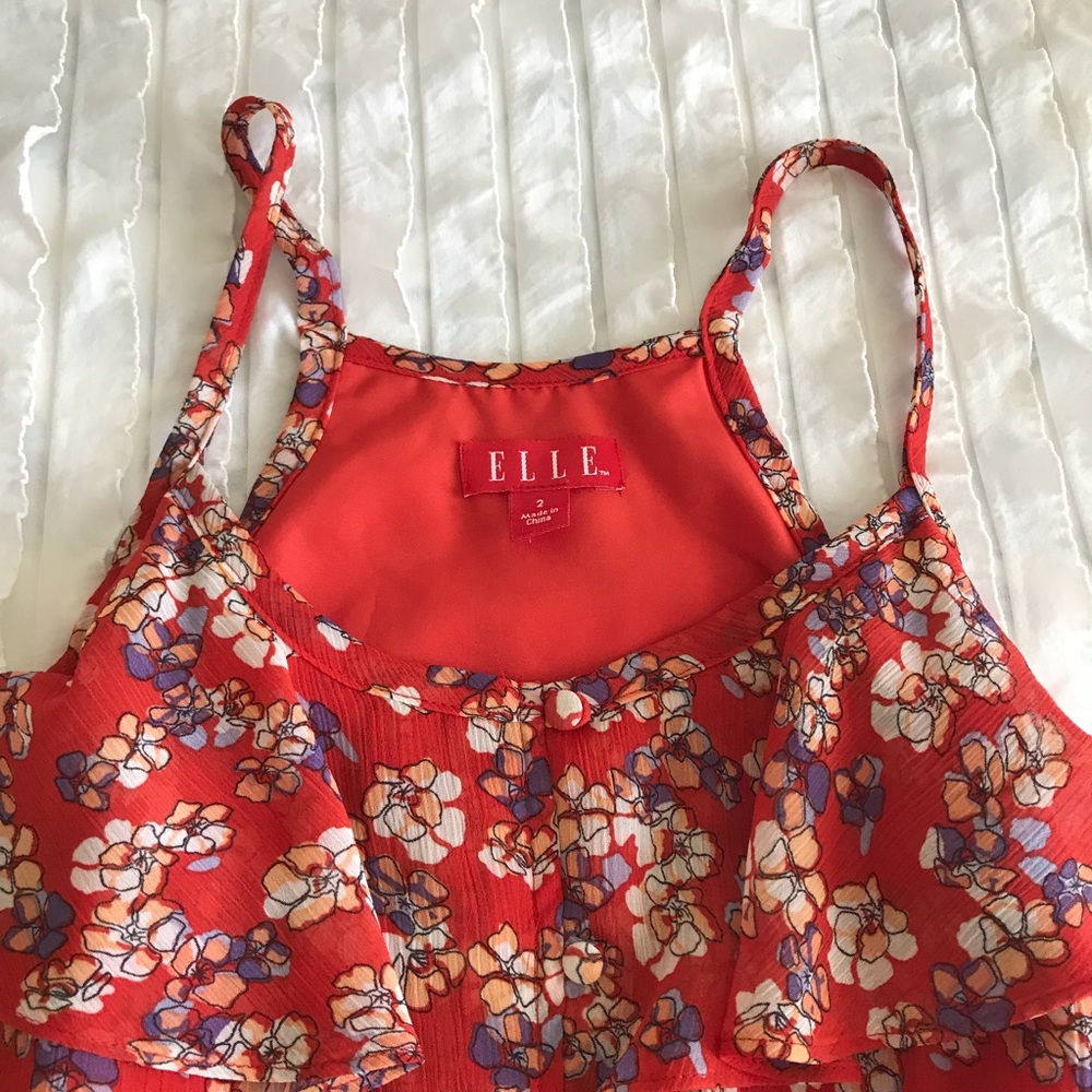 Elle Red Floral Ruffle Button Up Dress - Picture 5 of 8